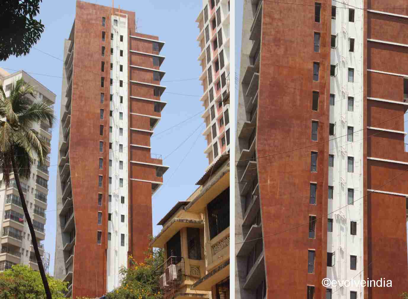 Exterior Wall Texture Design of A Residential Space done by Evolve India using rust textured finishes